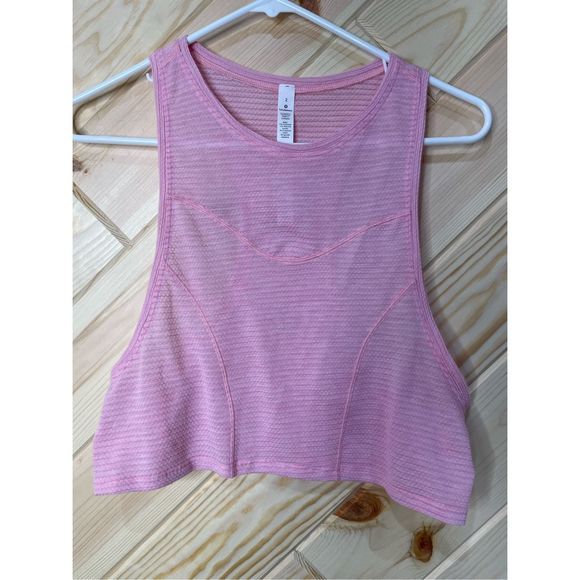 lululemon athletica Tops - Lululemon Womens Stronger As One Muscle Crop Tank Top Stretch Pink Size 2